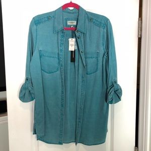 Express “Boyfriend” style Teal Button Up NWT
